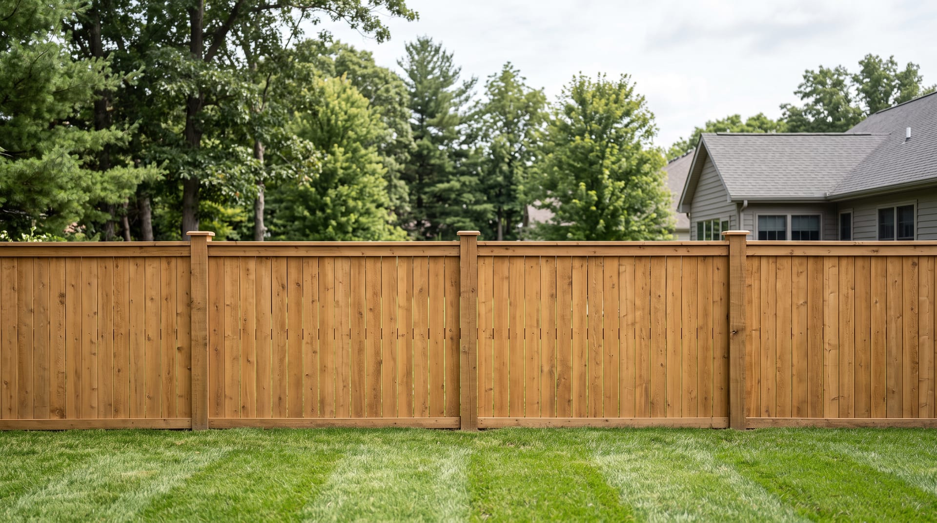 Cedar wood privacy fence