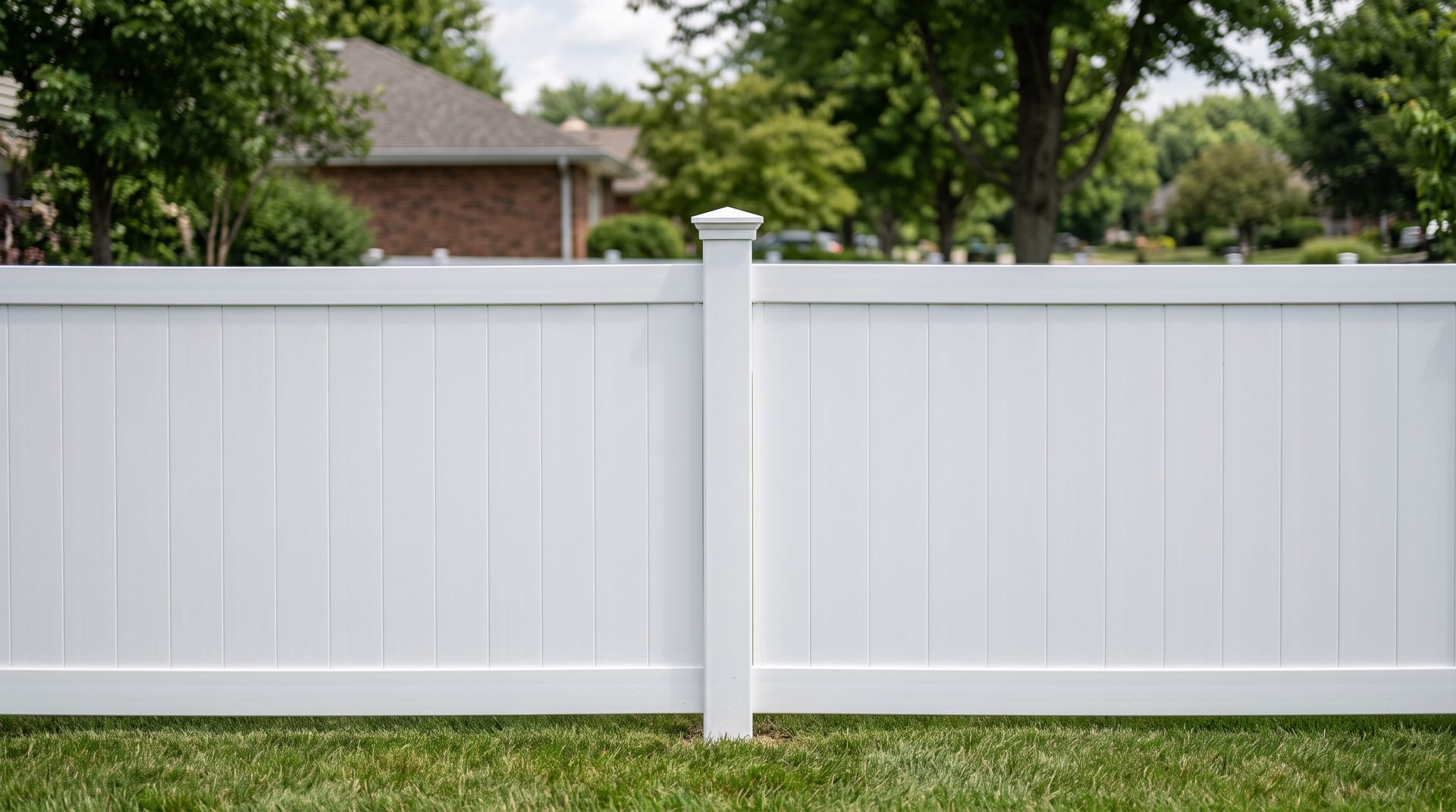 White vinyl privacy fence